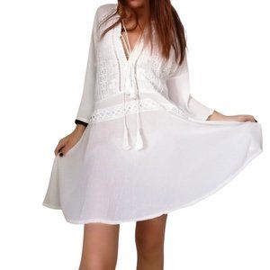Beach Wear Cover-ups White Chiffon Tunic Bikini